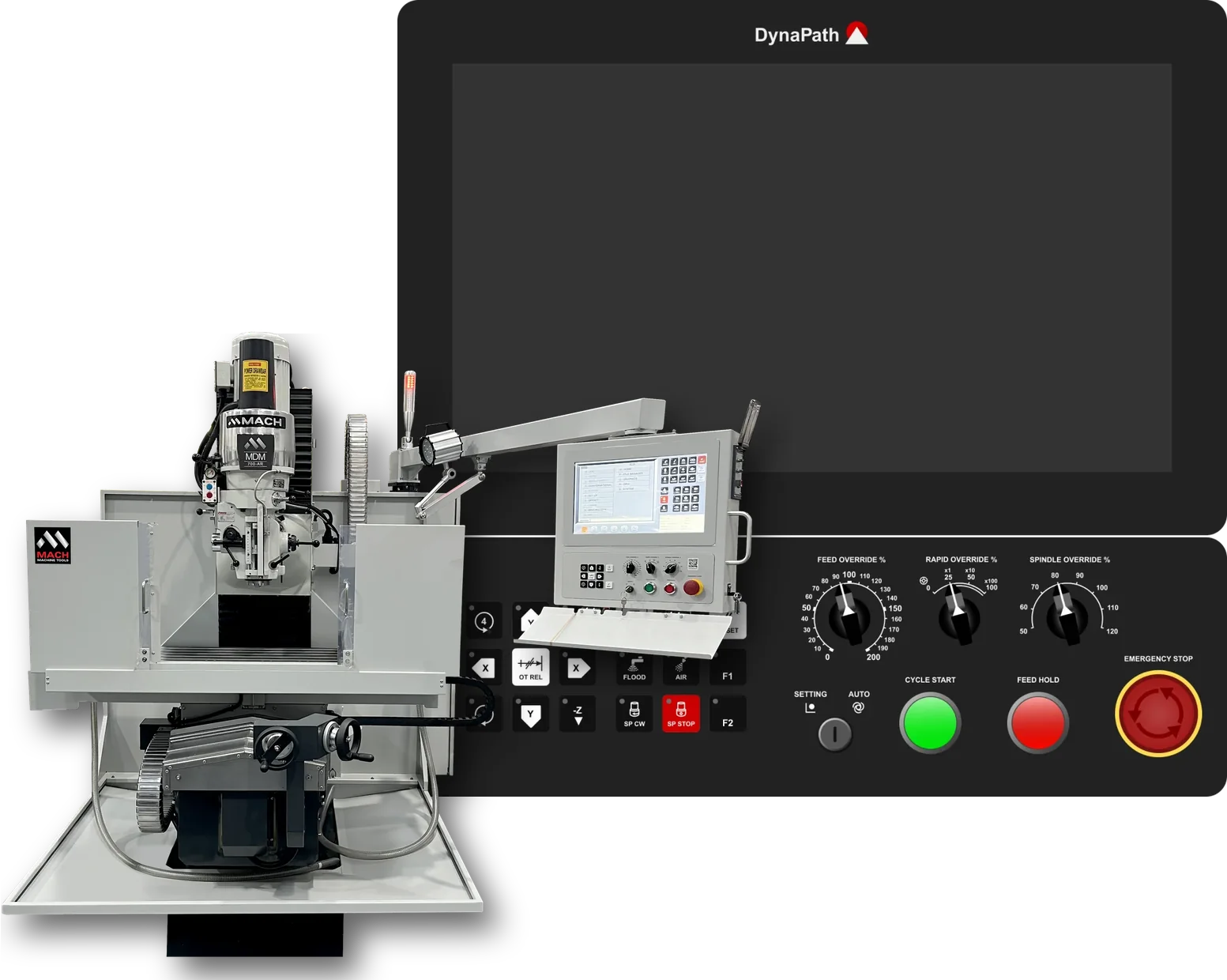 The WinDelta DynaPath CNC control fitted to a MACH machine